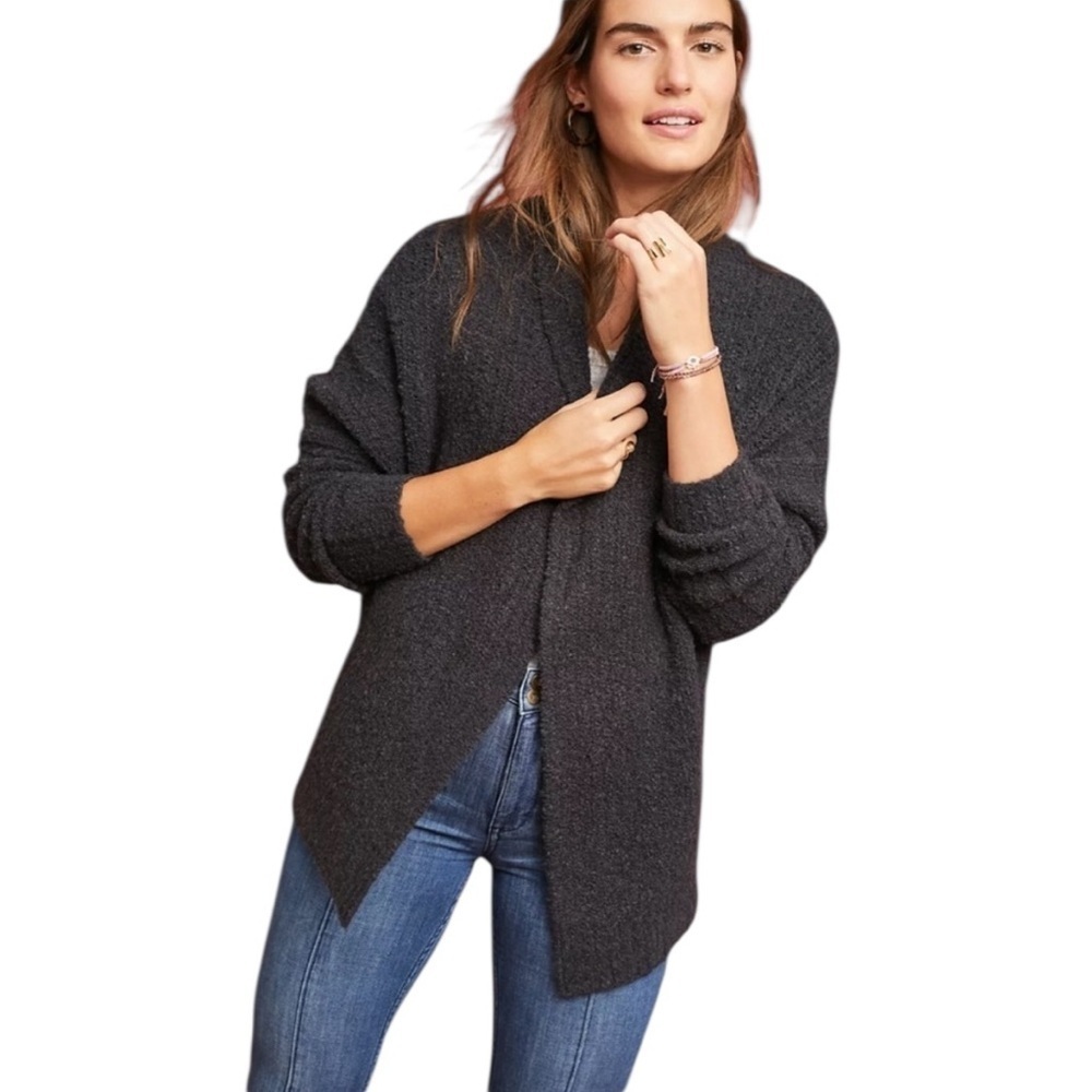 Anthropologie Sleeping On Snow DuPont Cardigan Dark Gray XS